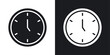 © GG - Hour Indicator Icon Set. Time Display Symbol. Clock for 5 AM/PM Vector Sign. Timekeeping Icon.