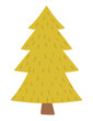Fir tree in flat design. Forest evergreen plant, conifer spruce or cedar. Vector illustration isolated.
