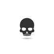 Skull simple icon with shadow