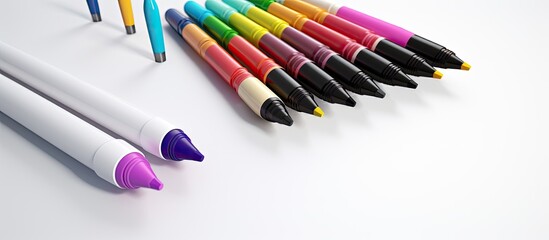 Aufkleber - Design mockup with a set of blank markers against a light background perfect for adding custom content or showcasing copy space image