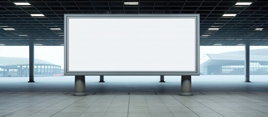 Fototapete - An airport billboard with empty space for displaying advertisements. Creative banner. Copyspace image