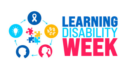 Wall Mural - June is Learning Disability Week background template. Holiday concept. use to background, banner, placard, card, and poster design template with text inscription and standard color.