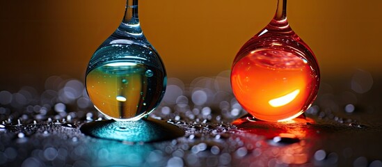 Fototapete - An image of a water droplet with available space for copying. Creative banner. Copyspace image