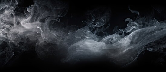 Poster - A smoke and powder overlay on a black background creates an isolated white fog with a smoky effect perfect for enhancing photos and artworks Includes copy space image