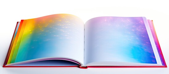 Fototapete - Isolated on a white background a close up copy space image showcases an open binder book