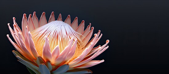 Wall Mural - a beautiful king protea flower with a copy space image