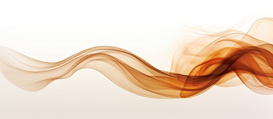 Poster - A captivating image of brown smoke gracefully swirling and spreading against a white background offers a visually appealing copy space image