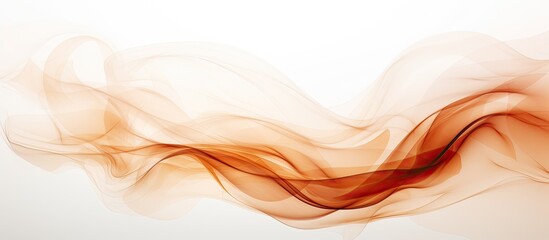 Poster - A captivating image of brown smoke gracefully swirling and spreading against a white background offers a visually appealing copy space image