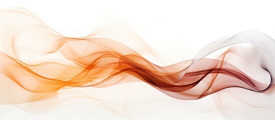 Sticker - A captivating image of brown smoke gracefully swirling and spreading against a white background offers a visually appealing copy space image