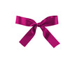Satin ribbon bow purple color isolated on white background