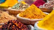 © Parintron - Various spices in bowls at the market.