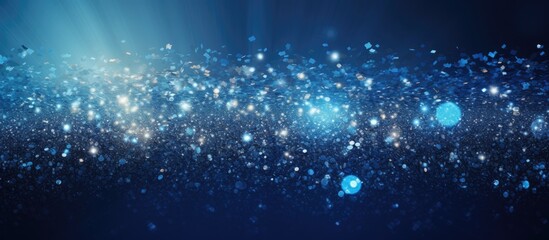 Fototapete - Abstract gradient dark blue light silver sparkle backdrop with navy blue color shiny glitter Christmas texture Perfect for bokeh copy space image