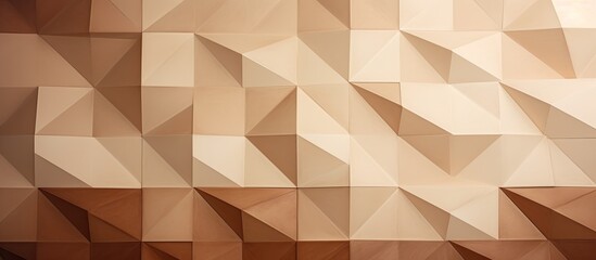 Poster - Copy space image of an abstract geometric background made from paper in shades of brown and beige