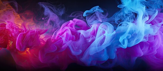 Poster - A copy space image of smoke captured in a studio showcasing its background structure and color foils