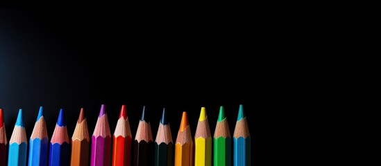 Aufkleber - Copy space image of color pencil on black background