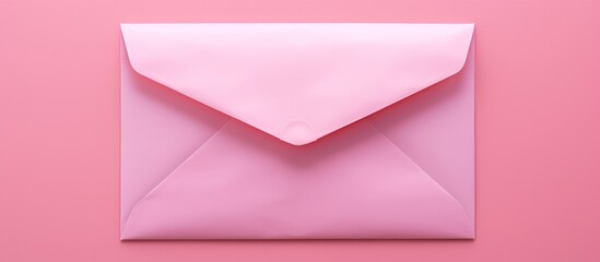 Poster - A copy space image of a pink background with a white letter written on a craft paper envelope