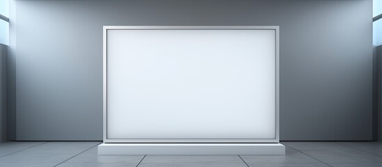 Poster - Indoor display of a light box with a white screen mock up providing ample copy space image