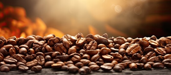 Poster - The aroma of coffee beans is captivating. Creative banner. Copyspace image