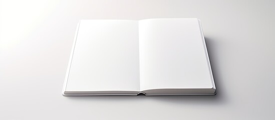 Fototapete - A notebook is seen in a copy space image against a white background
