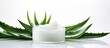 Natural cosmetic with a composition of aloe leaves perfect for rejuvenating spa treatments Copy space image
