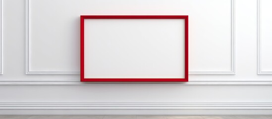 Poster - A white wall with a photo frame that provides space for an image. Creative banner. Copyspace image