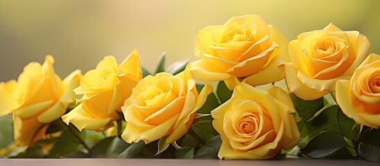 Aufkleber - Yellow roses with copy space image