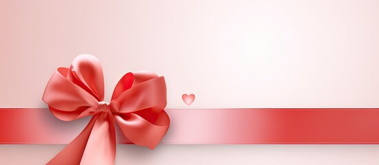 Aufkleber - Valentine s Day card featuring a heart shaped design created with ribbon providing ample copy space for customized messages or images