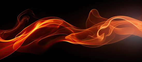 Poster - The image shows orange smoke against a black background with ample copy space for creative use