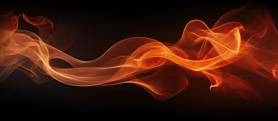 Poster - The image shows orange smoke against a black background with ample copy space for creative use