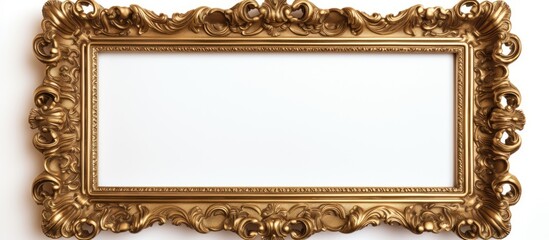 Poster - A stunning vintage mock up featuring an old antique golden frame set against a white isolated background Ideal for showcasing copy space images 129 characters
