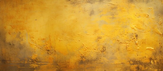 Aufkleber - A textured concrete wall with a vibrant gold paint finish perfect for showcasing copy space in images