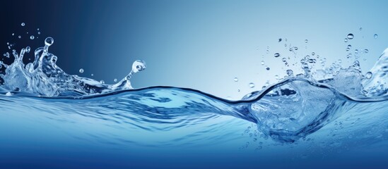 Aufkleber - Blue toned water splashing in a vibrant copy space image