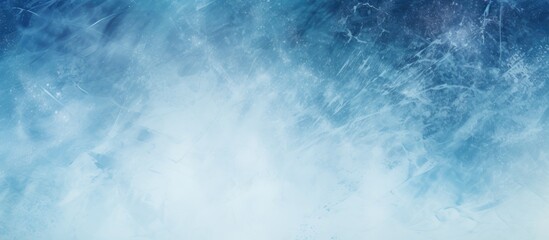 Poster - Abstract background of a blue toned ice texture with skate marks perfect for winter outdoor skating providing an appealing copy space image