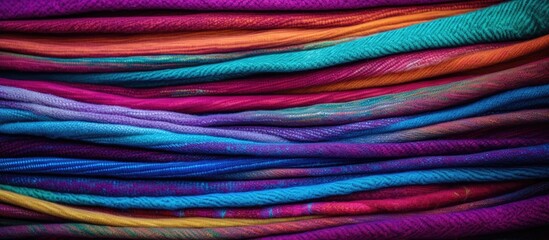 Aufkleber - A vibrant and textured background with a colorful blanket pattern perfect for adding copy space to images