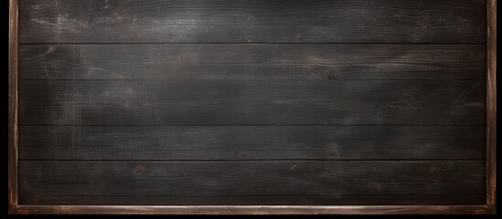 Poster - A vintage aged chalkboard background with a wooden floor creates a perfect copy space image for advertising or showcasing creative art products
