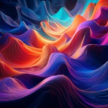 Radiant Rhapsody: Abstract Multicolor Spectrum In 3D