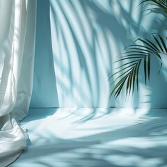 Wall Mural - Gentle morning light filters through a window, casting dynamic shadows across a peaceful, empty interior