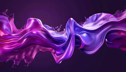 Wall Mural - This vibrant image captures the dynamic movement of purple and pink liquids in abstract art form, symbolizing creativity and fluidity