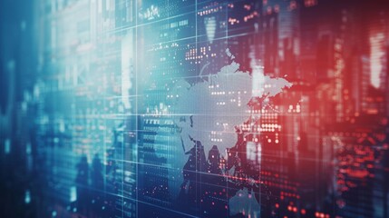 A sophisticated background with images of bustling financial districts and trading floors, symbolizing the global interconnectedness of business earnings