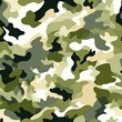 Generative AI. Seamless Camouflage Pattern in Shades of Green and Brown.