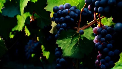 Wall Mural - A vine in a vineyard in close-up