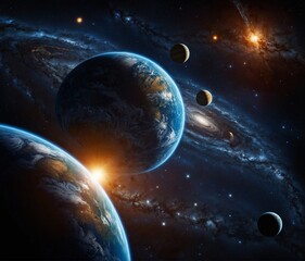 Planets in space