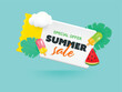 Hello Summer sale voucher template background vector illustration. Summer Voucher coupon