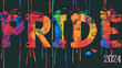 Celebrating Pride Month 2024: Rainbow Letters Spell 'PRIDE MONTH' Symbolizing Diversity, Inclusion, and Empowerment, with Ample Copy Space for Messages or Logos. 