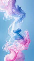 Wall Mural - A blue and pink smokey background with a pink and blue line