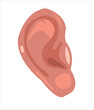 Ear, ear cleaning and hearing aid vector illustration