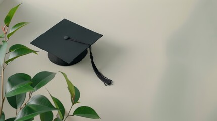 Wall Mural - Graduation copy space with a minimalist design