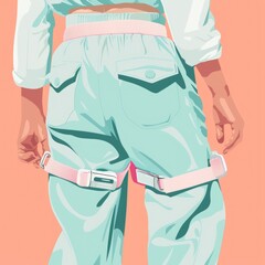 Secure Mobility: Illustration of Gait Belt Use for Patient Care in Hospitals, Clinics and Nursing