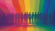 © KerXing - Silhouette of people standing together under a rainbow flag