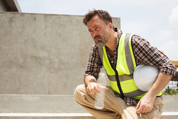 male worker working in a very hot day.